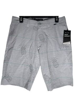 Travis Mathew Cohen Gray Pineapple Print Performance Golf Shorts Men’s Sz 32 NWT